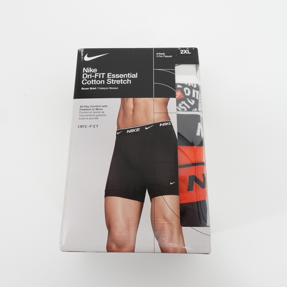 Nike Mens Dri-FIT Essential Cotton Stretch Boxer Briefs 3 Pack 2XL NEW